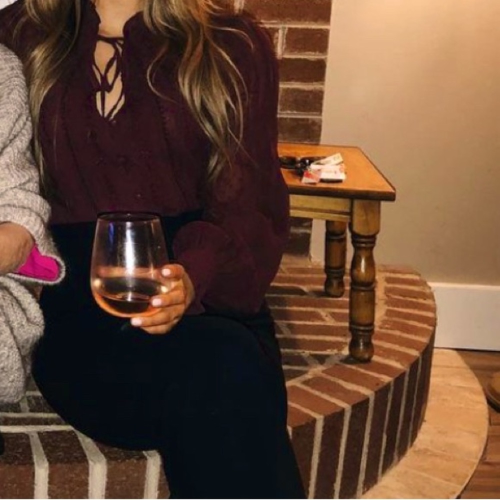 Abercrombie & Fitch Puffed Sleeve Tie Blouse
